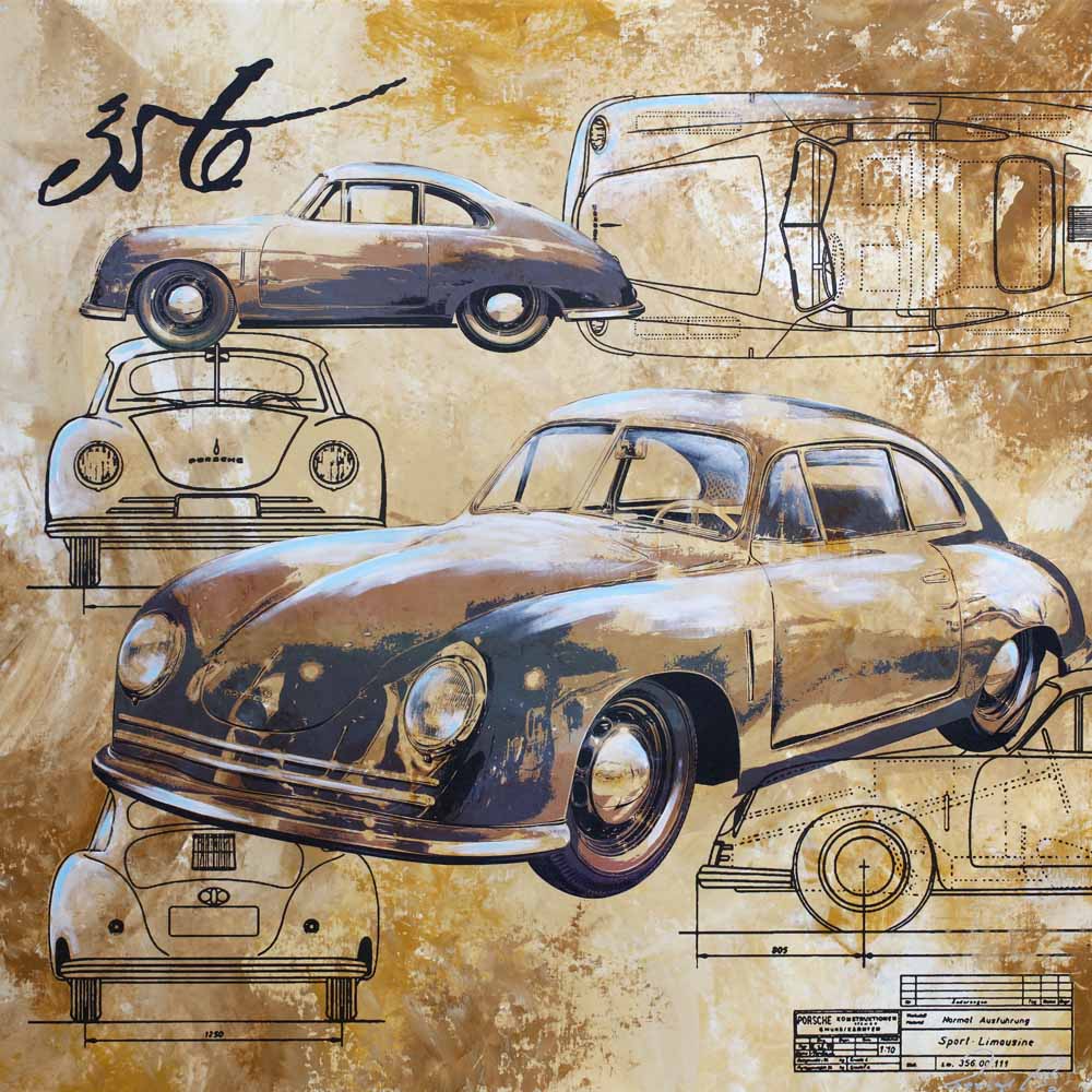 Automotive Art PopArt Kunst Porsche 356