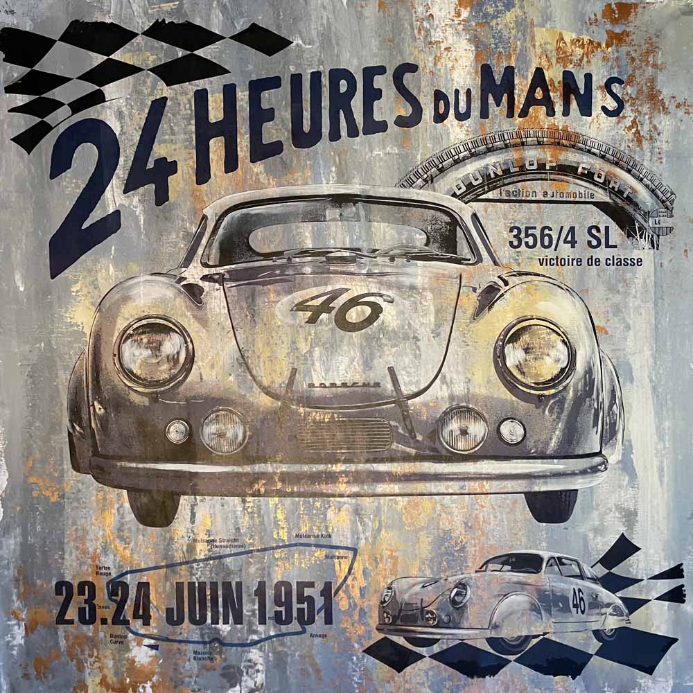 Automotive Art PopArt Kunst Porsche Le Mans 1951