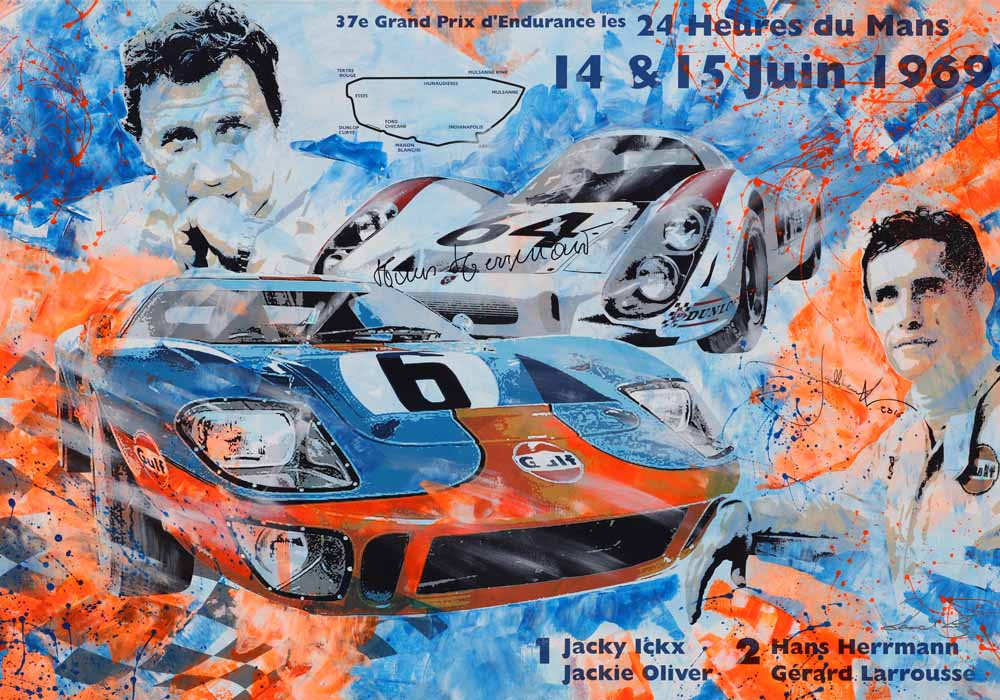 Art PopArt Kunst Porsche 908 Hans Herrmann