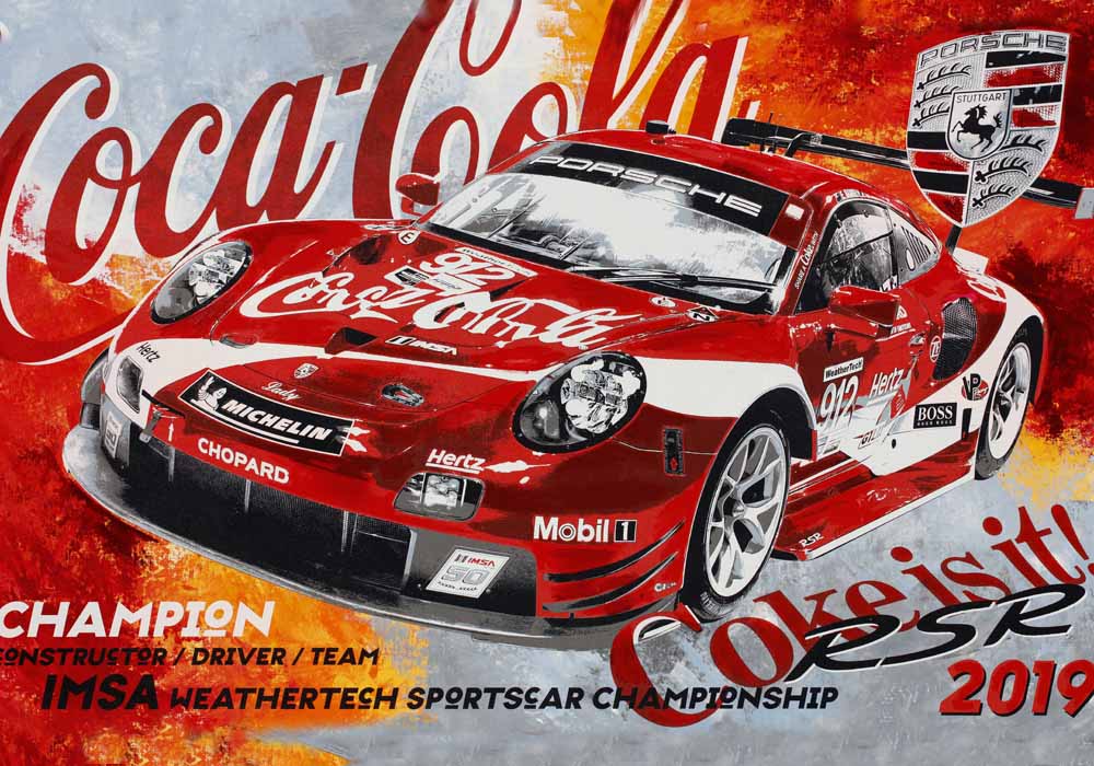 Automotive Art PopArt Kunst Porsche Coca Cola Champion 2019