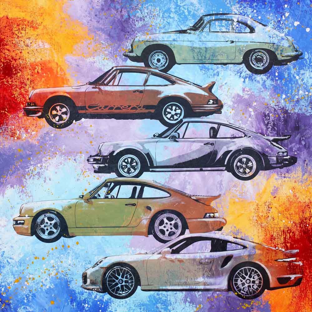 Automotive Art PopArt Kunst Porsche 911 Evolution