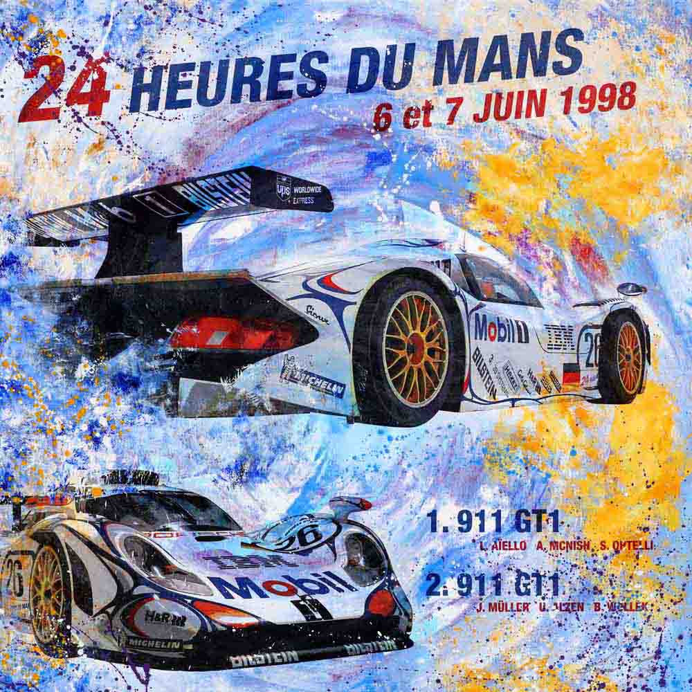 Automotive Art PopArt Kunst Porsche 911 GT Le Mans 1989