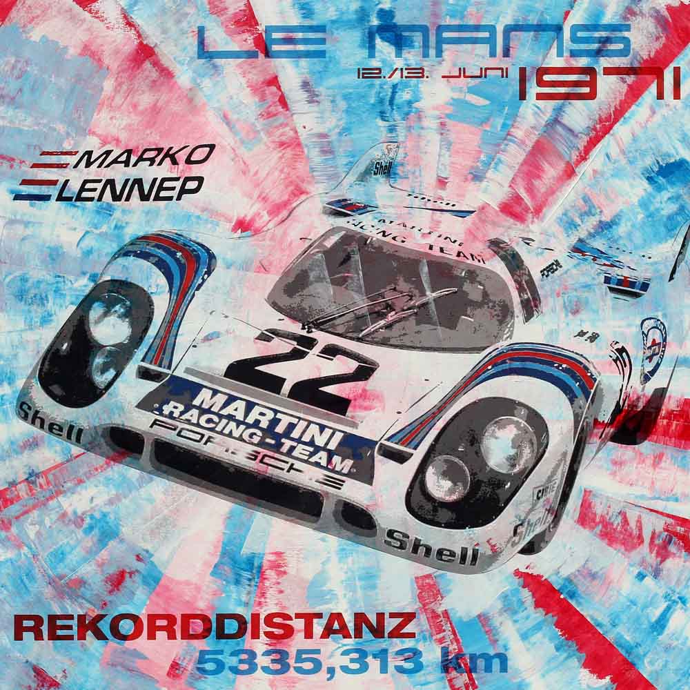 Automotive Art PopArt Kunst Porsche 917 Le Mans 1971
