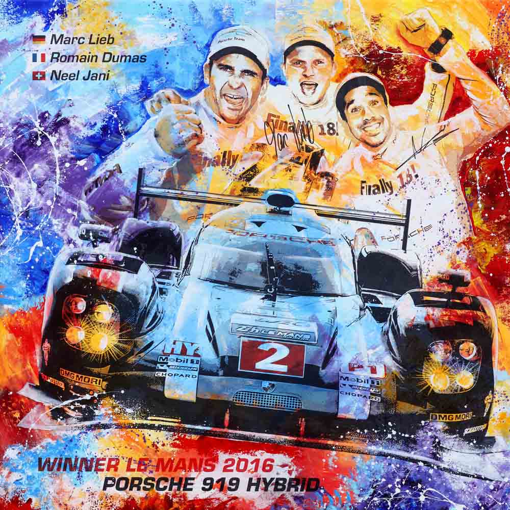 Automotive Art PopArt Kunst Porsche 919 Le Mans 2016