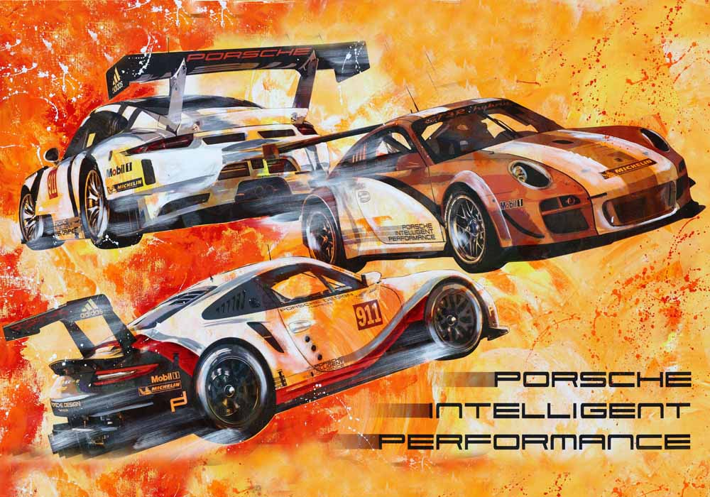 Automotive Art PopArt Kunst Porsche I911 Hybrid Intelligent Performance
