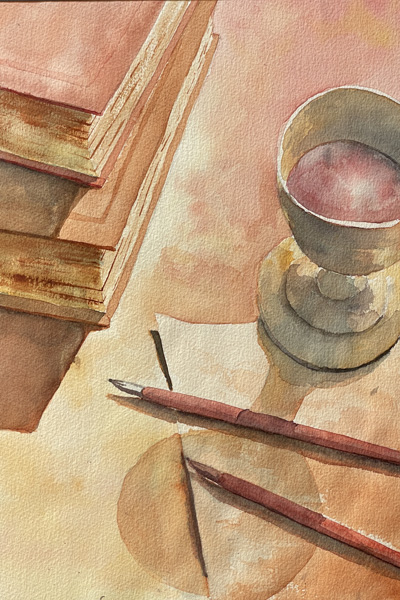 Bernd Luz Frühwerk / Schaffensphasen Aquarell Stillleben