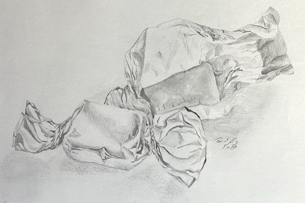 Bernd Luz Frühwerk / Schaffenspahsen Bleistift und Kohle Bonbon 1987