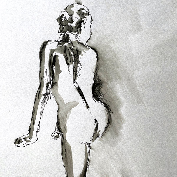 Bernd Luz Frühwerk / Schaffensphasen Tusche Akt B 1991